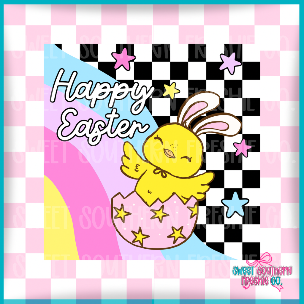 Square Cardstock|Happy Easter With Bunny in Egg