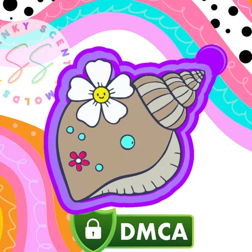 Seashell with flowers