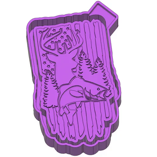 Deer fish American flag