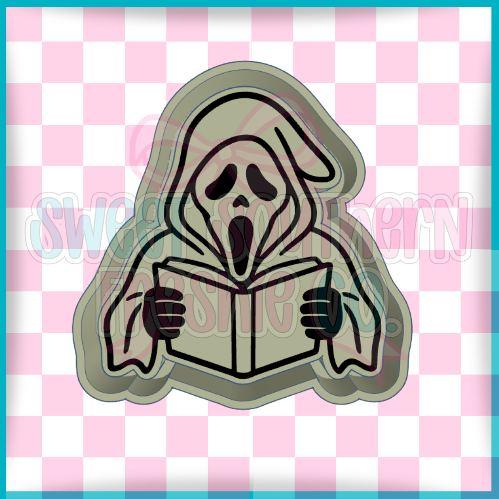 Ghost face with book