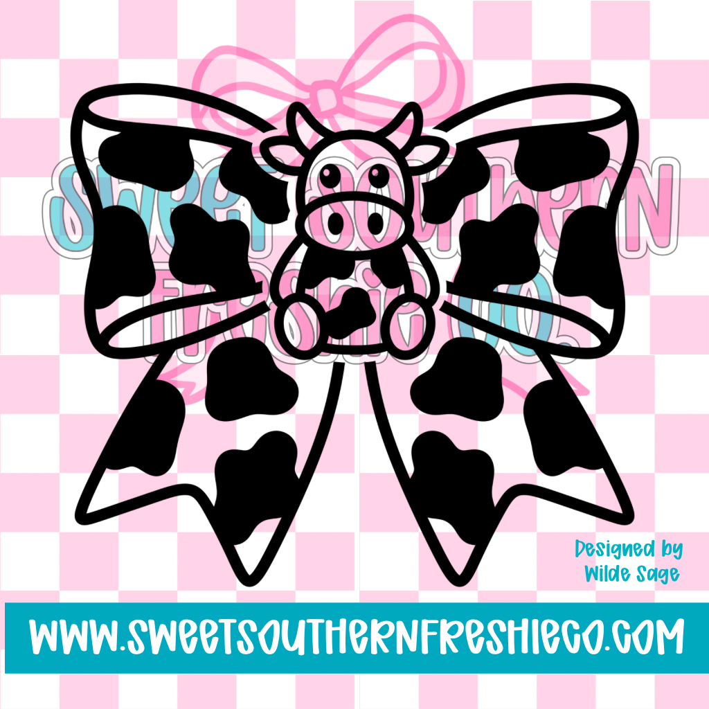 Cow print bow