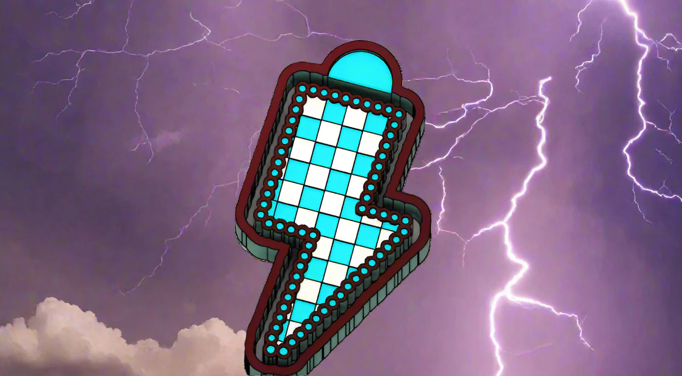 Checkered lightning bolt #56