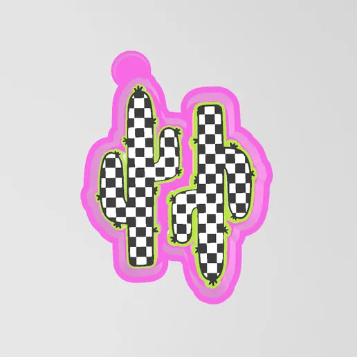 Checkered Cactus vent clips #216