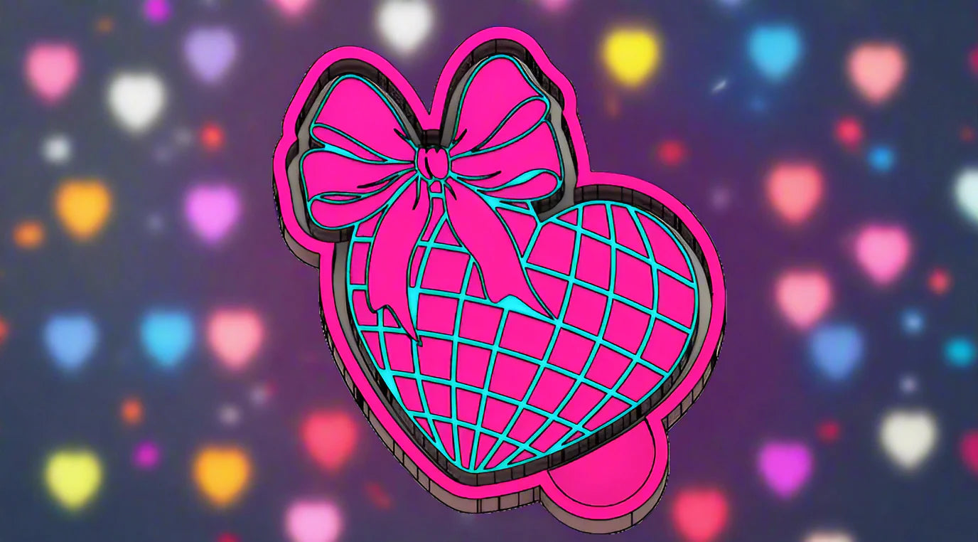Disco heart with bow #101