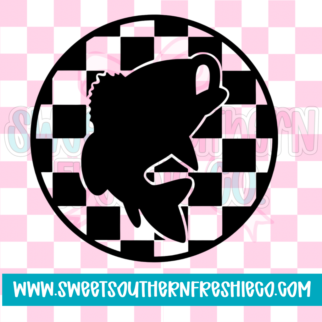 Fish checkered circle