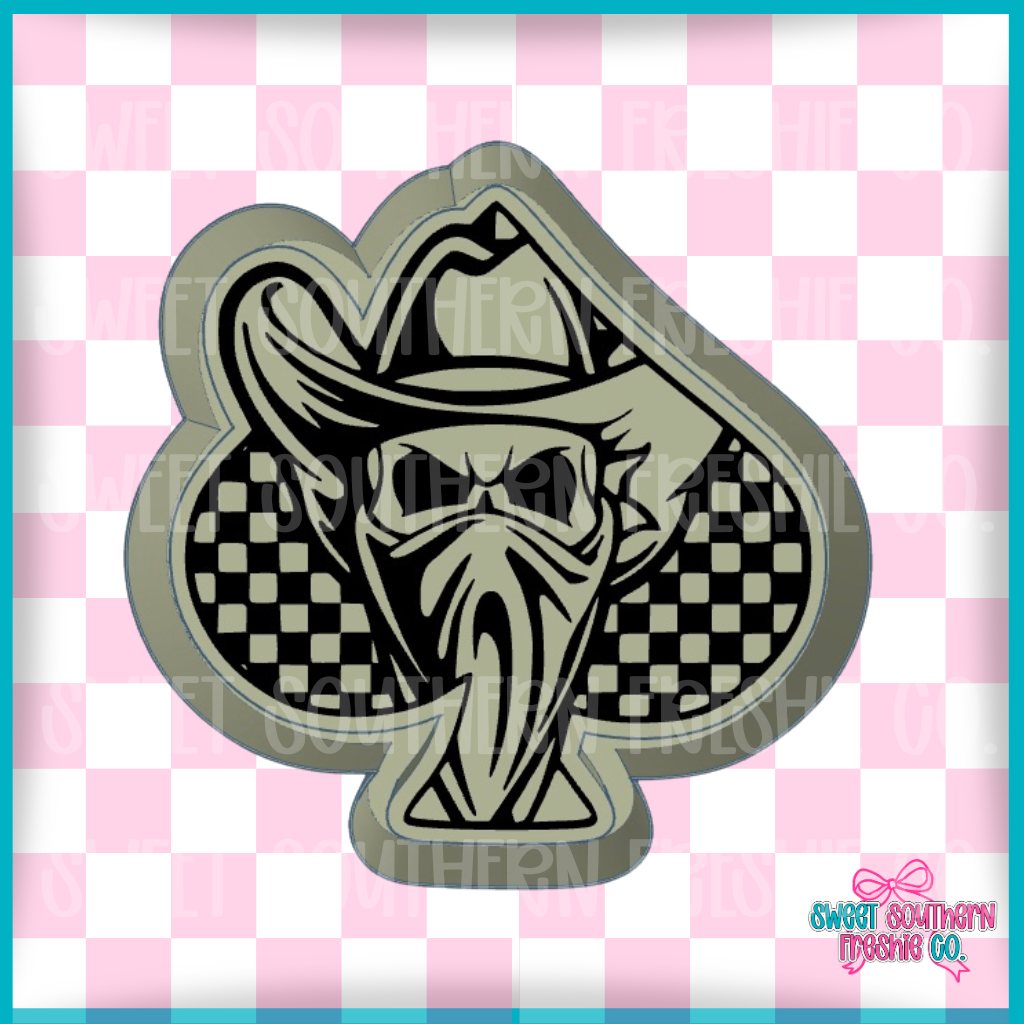 Checkered Spade Skull