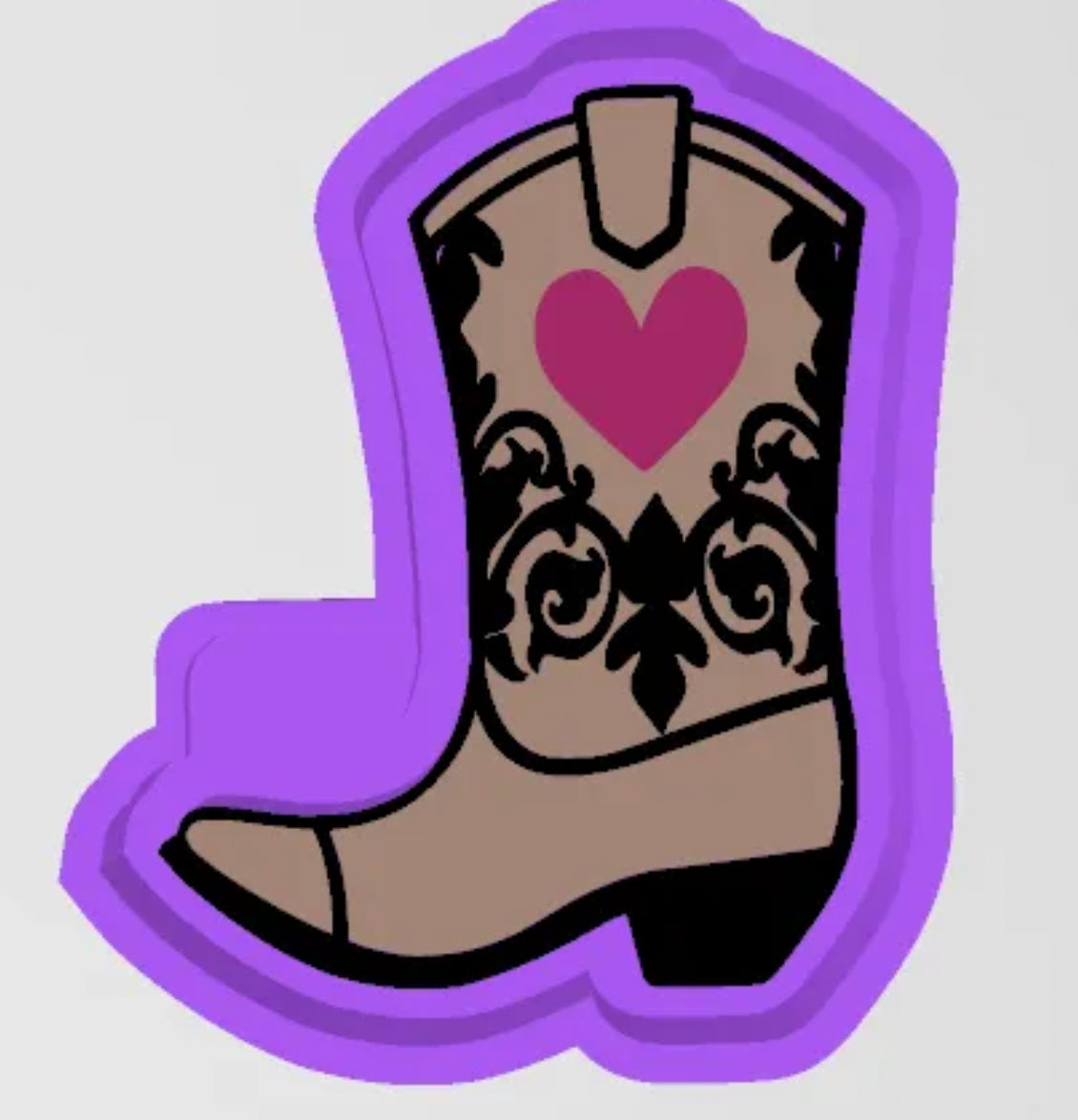 Cowgirl boot with heart #241