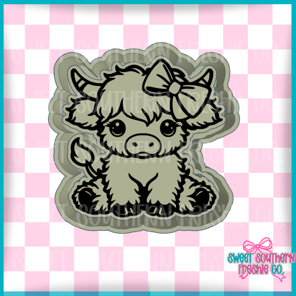 Highland Cow with Bow