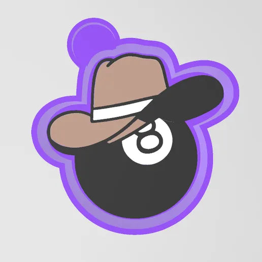8 ball with cowboy hat