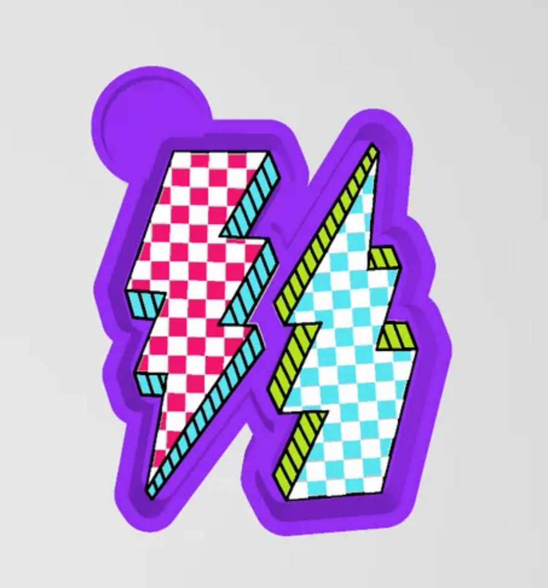 Vent clips Checkered lightning bolt #147