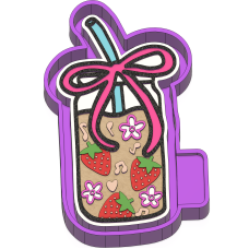 Strawberry cup with straw