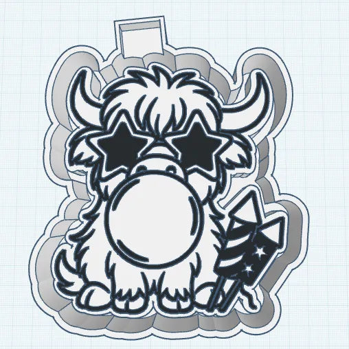 Fourth of July Highland cow