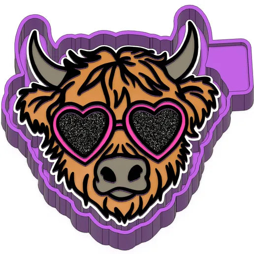 Highland cow with glasses