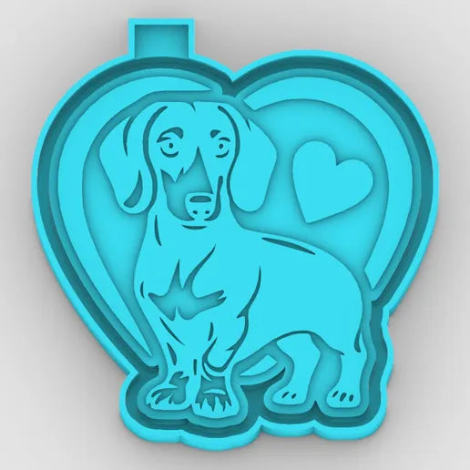 Dashhound dog with heart #214