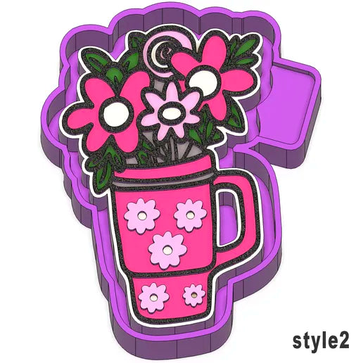 Stanley dupe with flowers