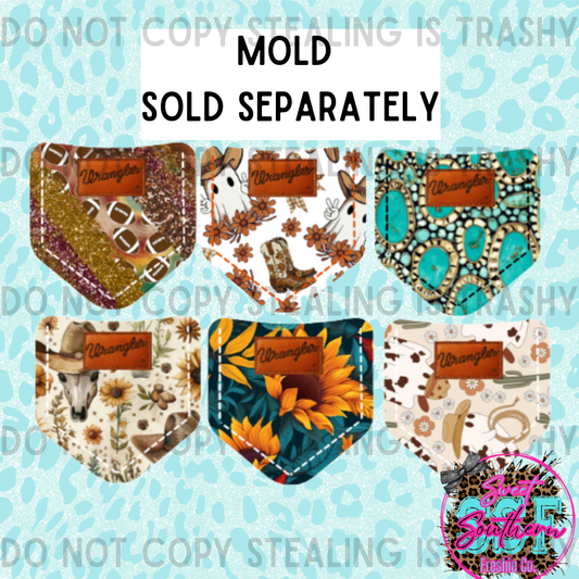 6 Pack Wrangler pocket Cardstock (Different Designs)