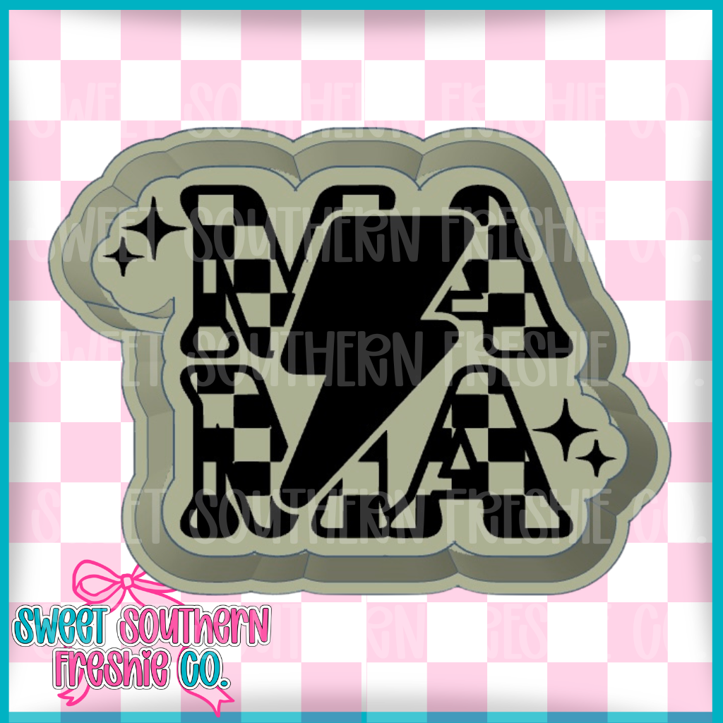 Checkered Mama with Lighting bolt