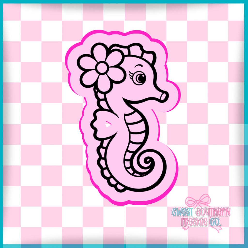 Seahorse with Flower