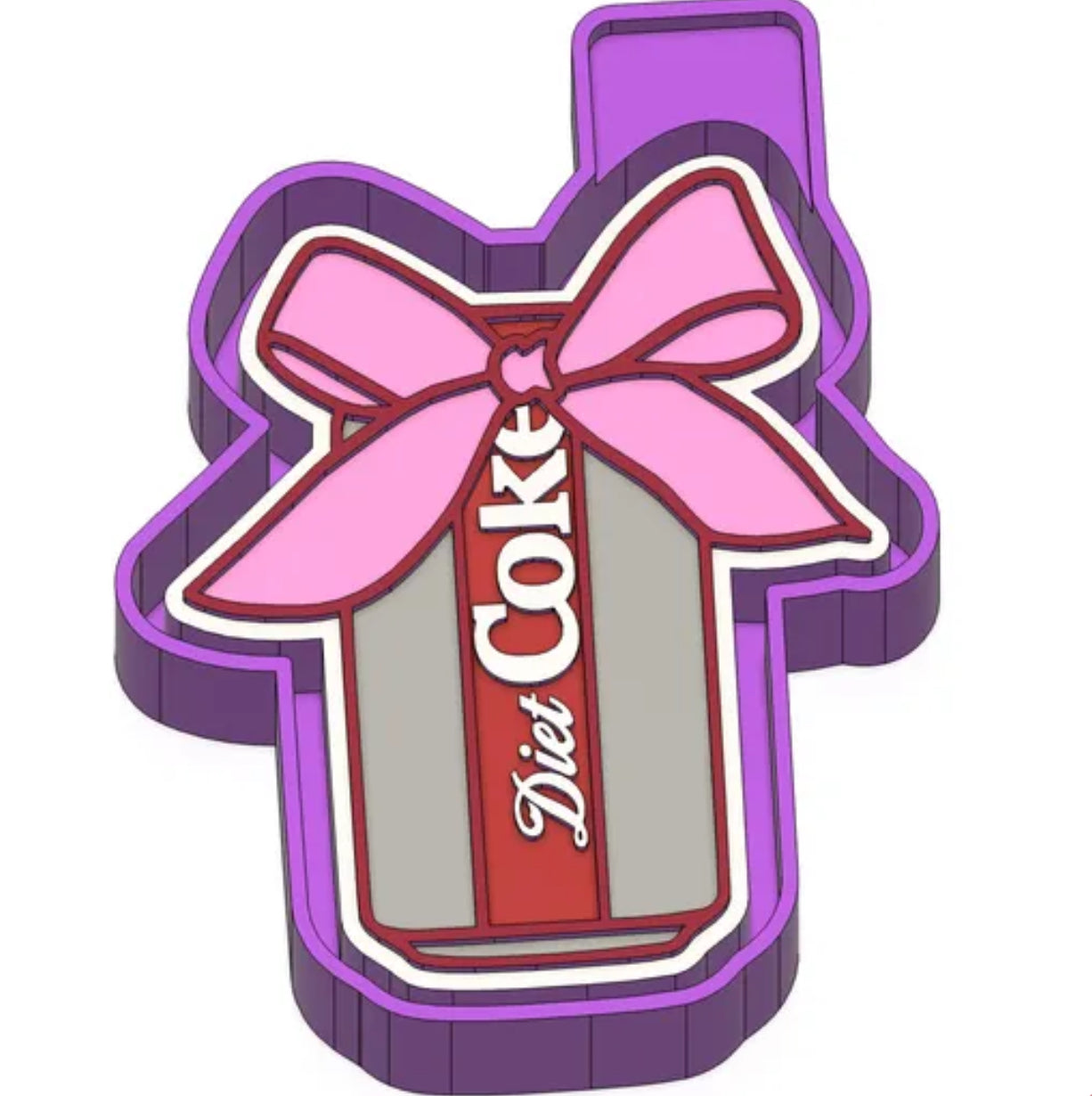 Diet Coke with Bow freshie mold #59