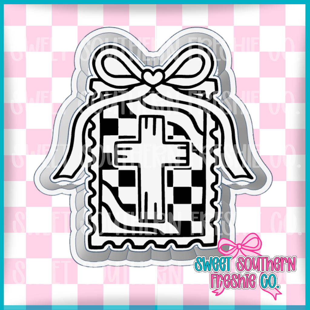 Checkered Cross Stamp