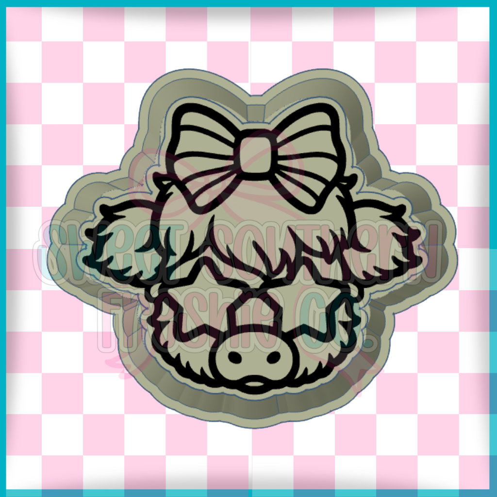 Patriotic highland cow