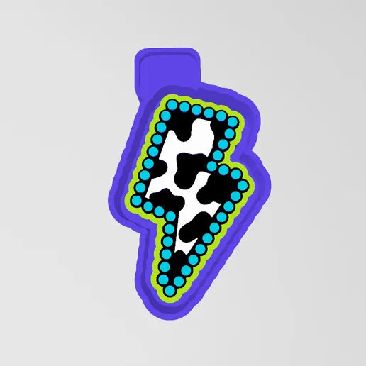 Western cow print lightning bolt #81
