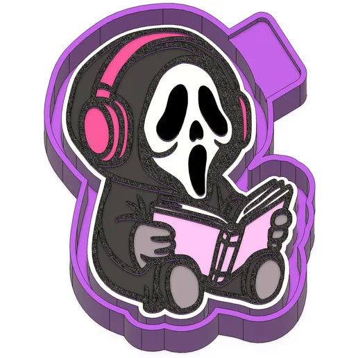 Scream reading book with headphones (horror)