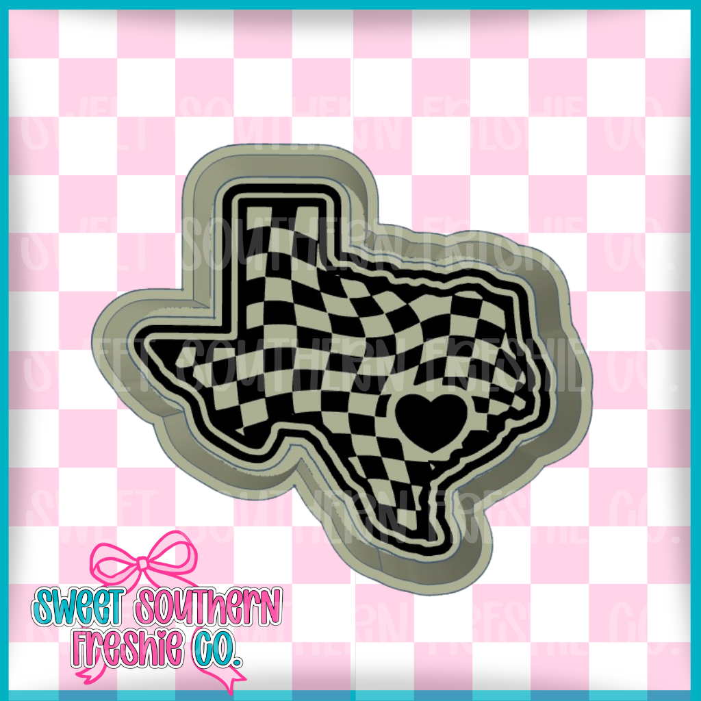 Wavy Checkered Texas W/ Heart