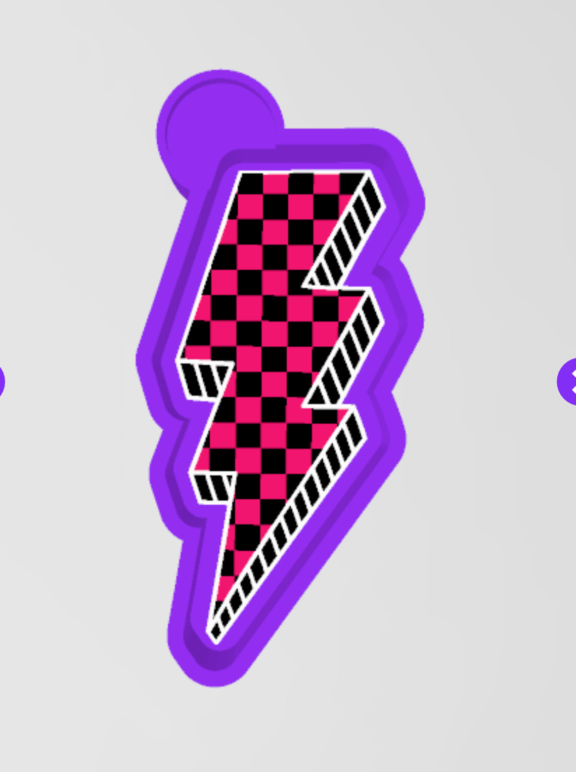 Checkered lightning bolt