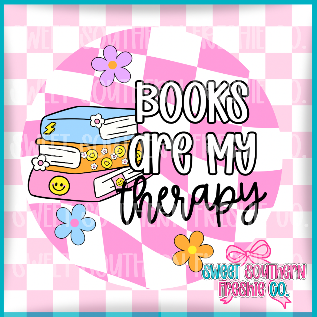 Round Cardstock| Books Are My Therapy