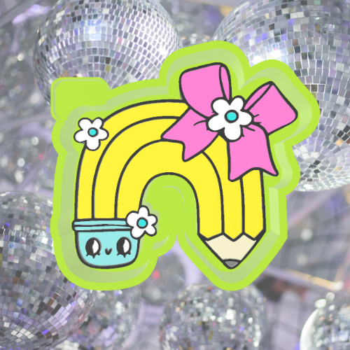 Rainbow pencil with bow