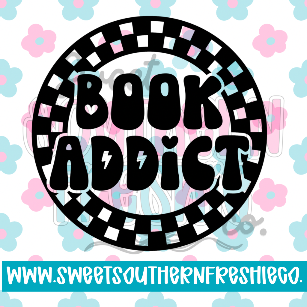 Checkered circle book addict