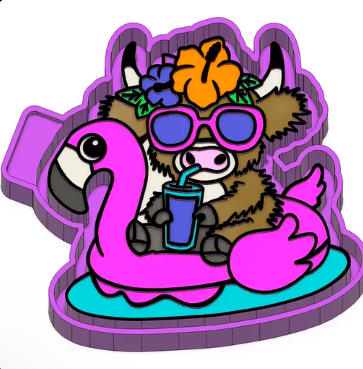 Highland cow on floatie #151