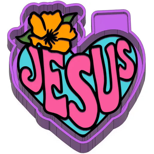 Jesus with flower and heart