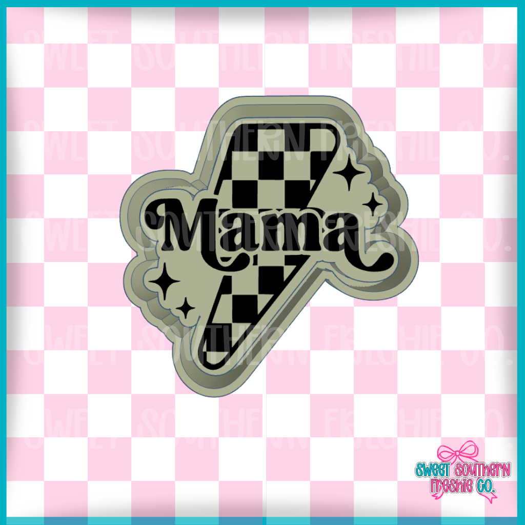 Checkered Lighting Bolt Mama