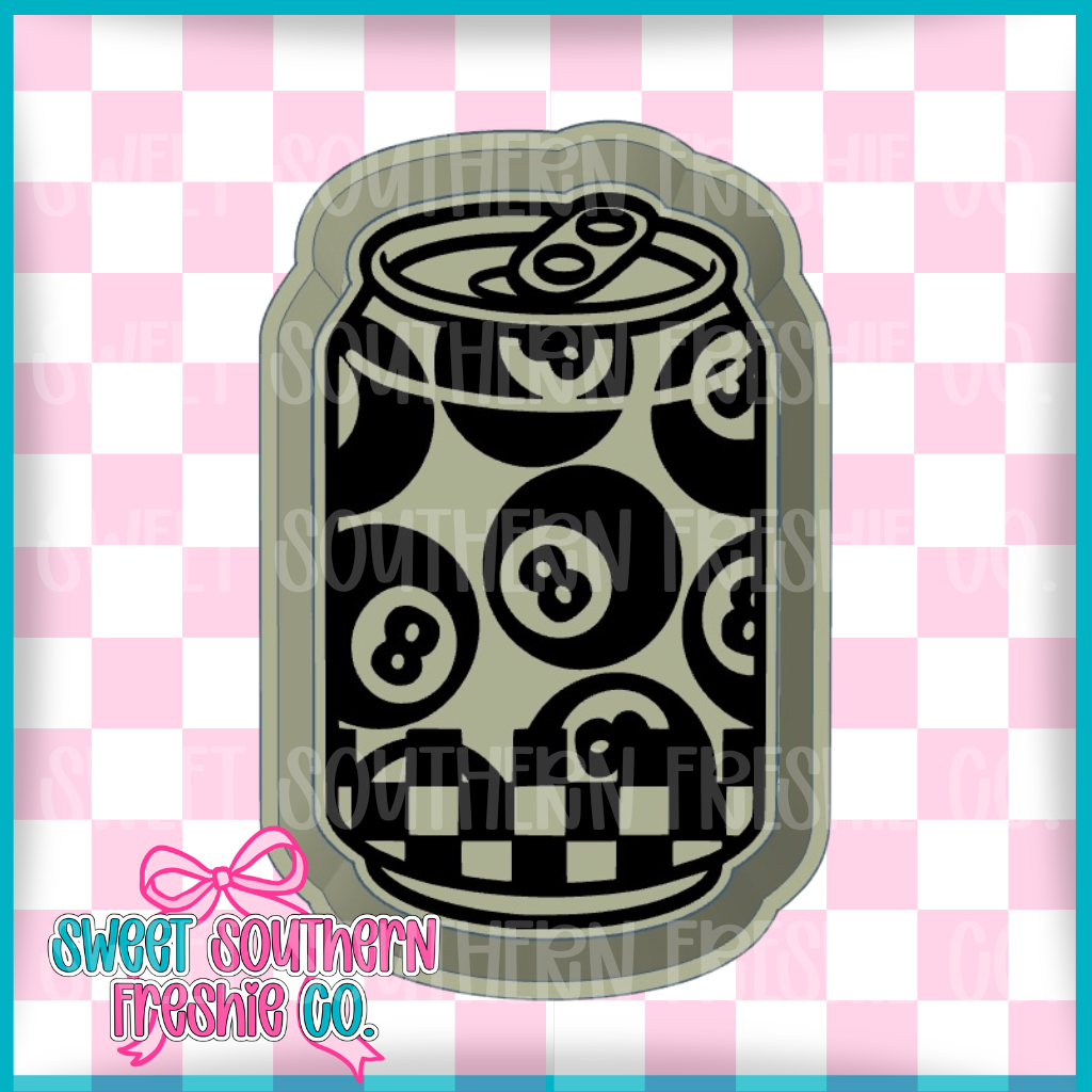 Checkered 8 Ball Can