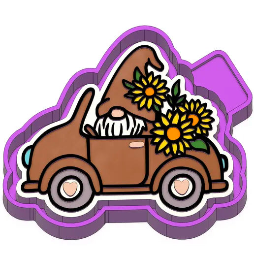 Sunflower gnome in car #212