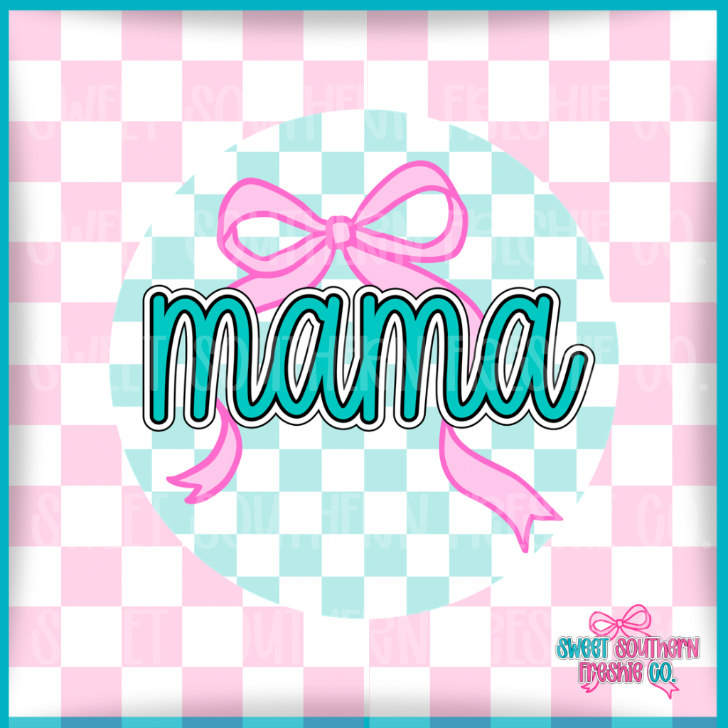 Round Cardstock| Mama with bow