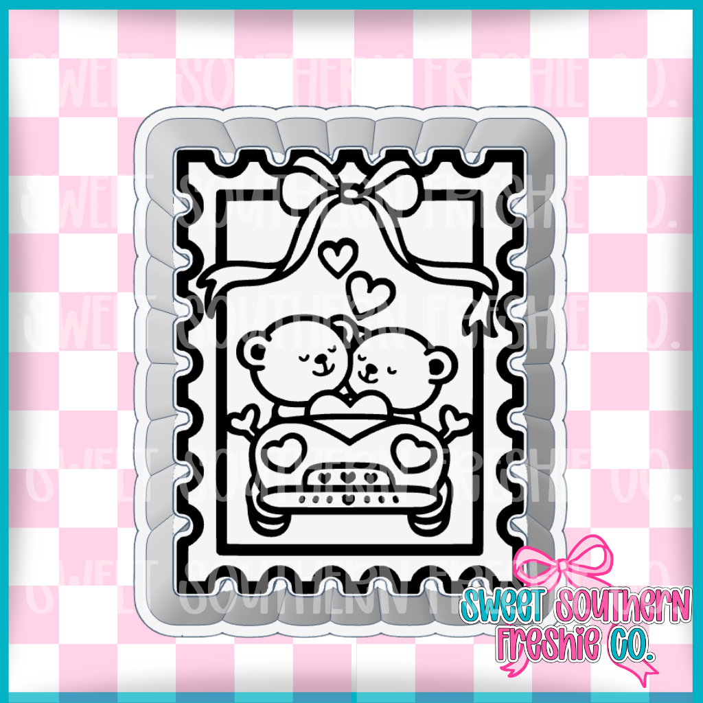 Bears In Car Stamp