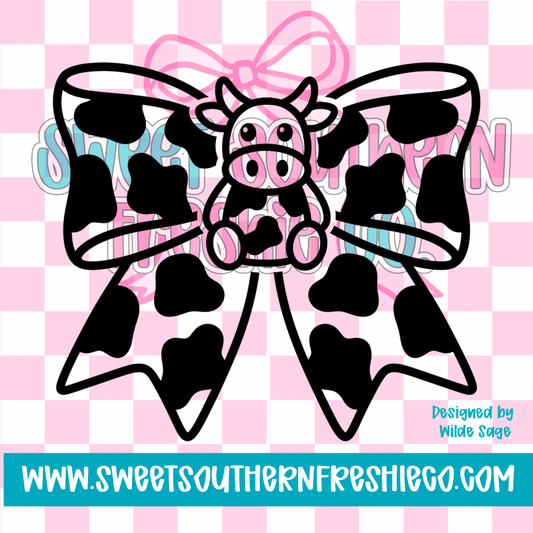 Cow print bow