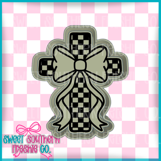 Checkered Cross W/ Bow