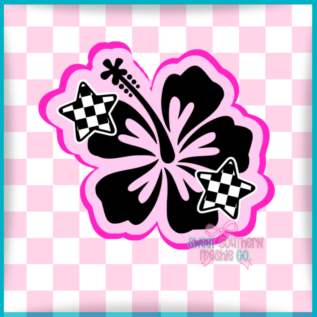 Checkered star Hibiscus Flower