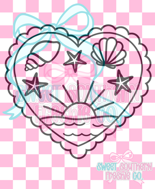 Sunset Scalloped Heart