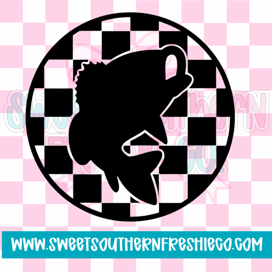 Fish checkered circle