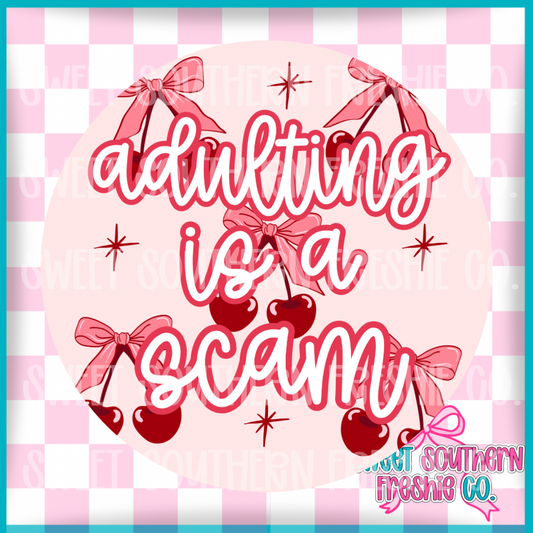 Round Cardstock| Adulting is A scam