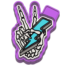 Skelly hand with lighting bolt