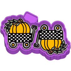 Pumpkin in checkered wagon vents