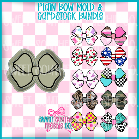 Plain Bow| Mold & Cardstock Bundle
