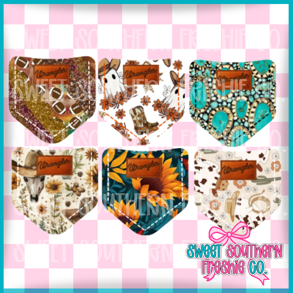 6 Pack Wrangler pocket Cardstock (Different Designs)