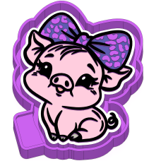 Pig with cheetah bow